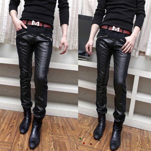 Pantalon cuir homme serré pour jeunesse automne - Ref 1488990