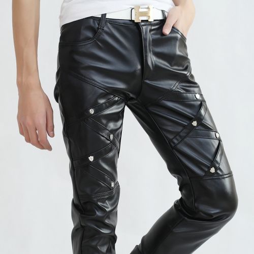 Pantalon cuir homme serré pour adolescent automne - Ref 1489010