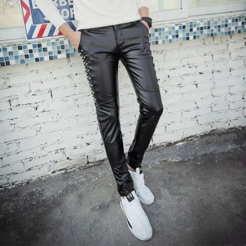 Pantalon cuir homme serré pour adolescent hiver - Ref 1489029