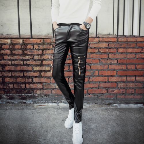 Pantalon cuir homme serré pour adolescent hiver - Ref 1489031
