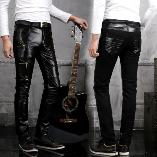 Pantalon cuir homme serré pour adolescent automne - Ref 1489054