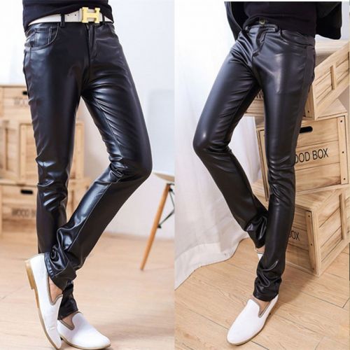 Pantalon cuir homme serré pour jeunesse printemps - Ref 1489090