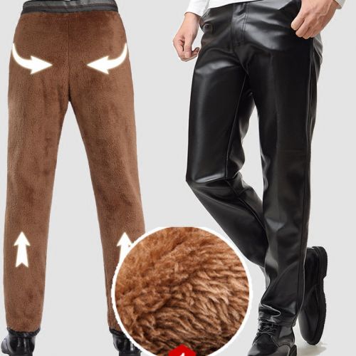 Pantalon cuir homme droit PU pour hiver - Ref 1489130