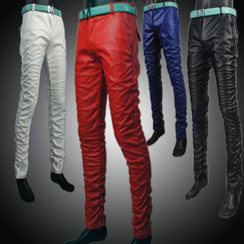 Pantalon cuir homme serré pour adolescent PU été - Ref 1489140