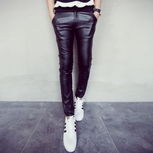 Pantalon cuir homme serré pour jeunesse automne - Ref 1489167