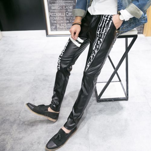 Pantalon cuir homme pantalons fuselés pour adolescent PU hiver - Ref 1489194