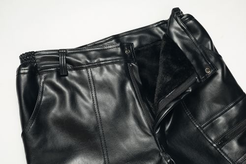 Pantalon cuir homme droit PU pour hiver - Ref 1489224