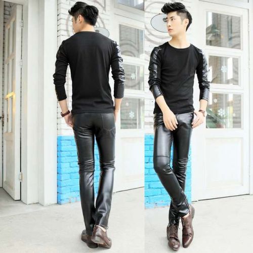 Pantalon cuir homme serré pour jeunesse hiver - Ref 1489235