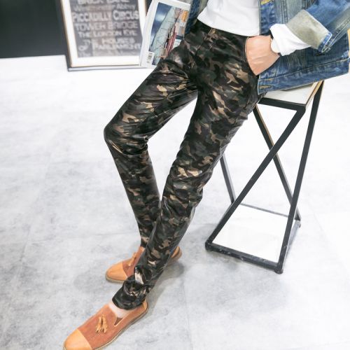 Pantalon cuir homme pantalons fuselés pour adolescent PU hiver - Ref 1489241