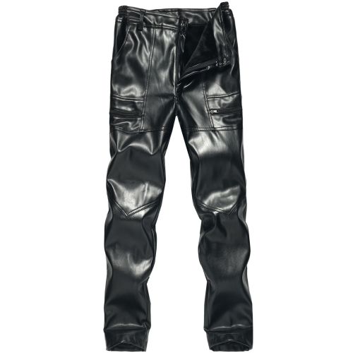 Pantalon cuir homme droit PU pour hiver - Ref 1489284