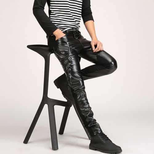 Pantalon cuir homme serré pour adolescent hiver - Ref 1489321