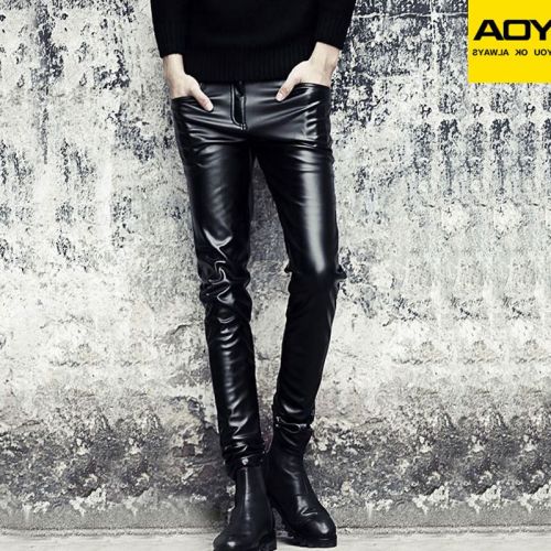 Pantalon cuir homme serré pour jeunesse PU automne - Ref 1489363
