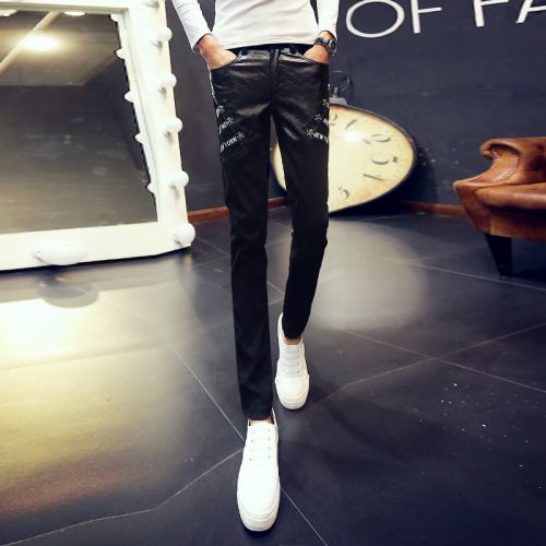 Pantalon cuir homme droit pour adolescent automne - Ref 1489375