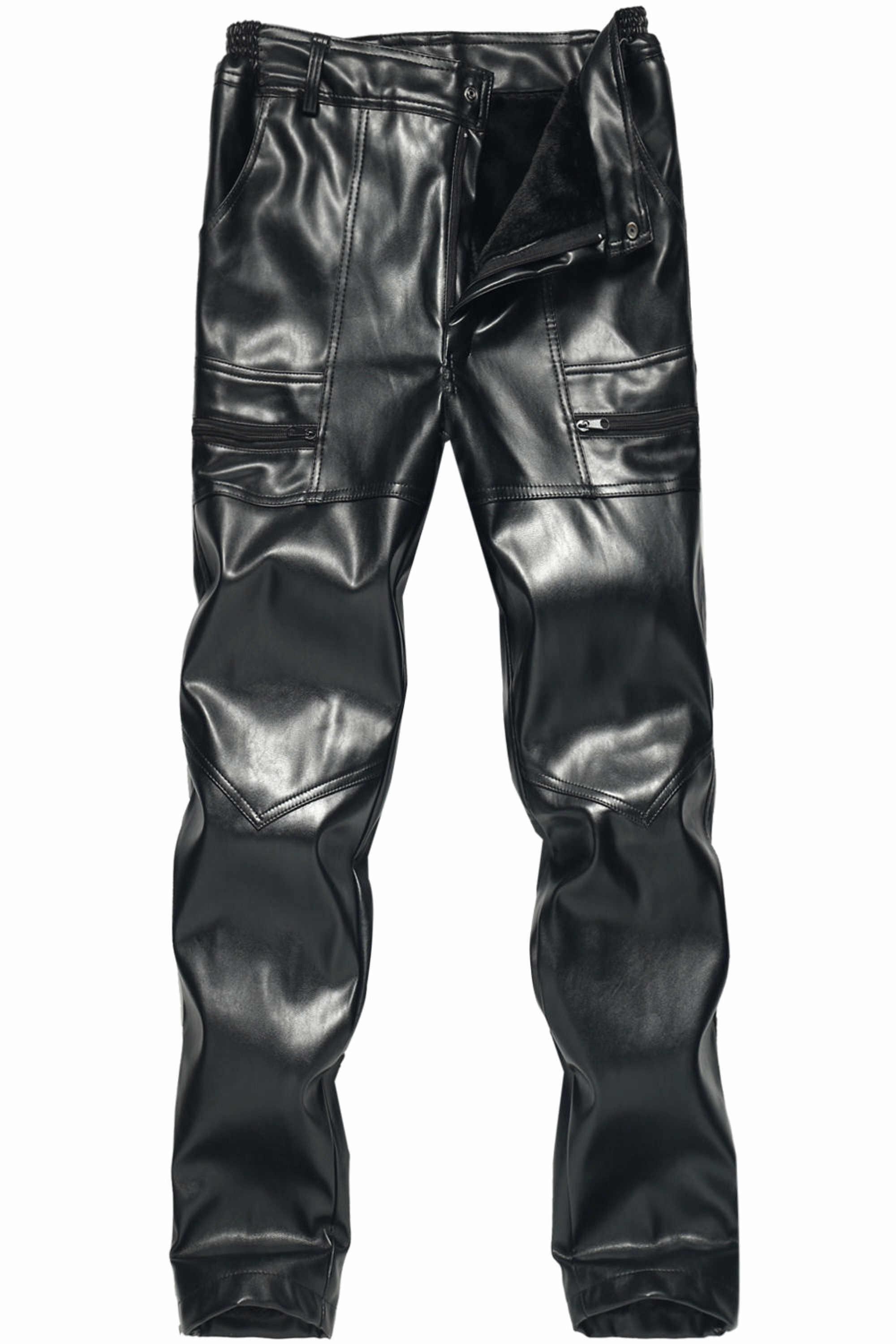 Pantalon cuir homme droit PU pour hiver - Ref 1489389