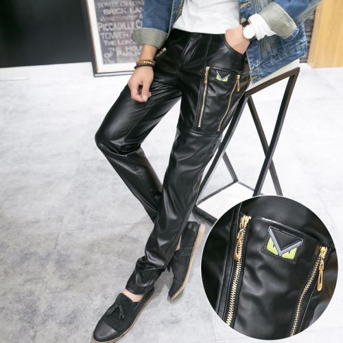 Pantalon cuir homme pantalons fuselés pour adolescent PU automne - Ref 1489420