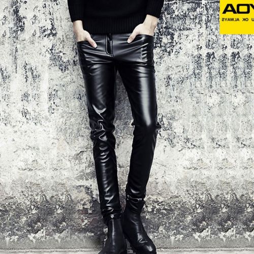 Pantalon cuir homme serré pour jeunesse PU automne - Ref 1489426