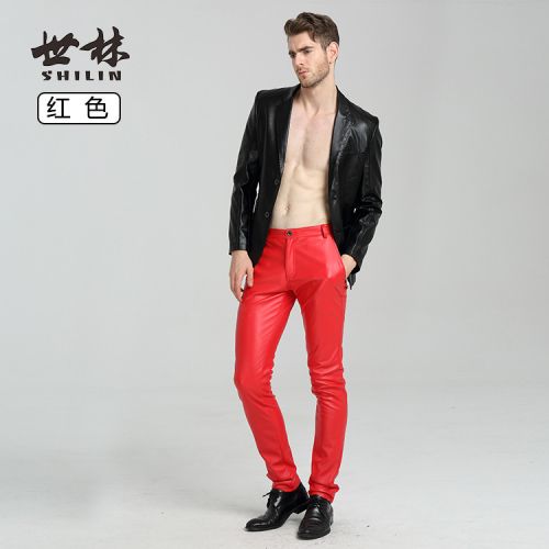 Pantalon cuir homme serré pour adolescent PU automne - Ref 1489429