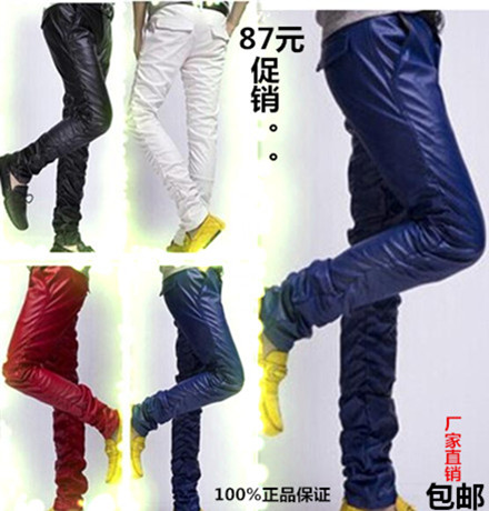 Pantalon cuir homme serré pour jeunesse DECIERFANG printemps - Ref 1489433