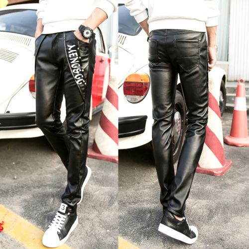 Pantalon cuir homme serré pour jeunesse hiver - Ref 1489437