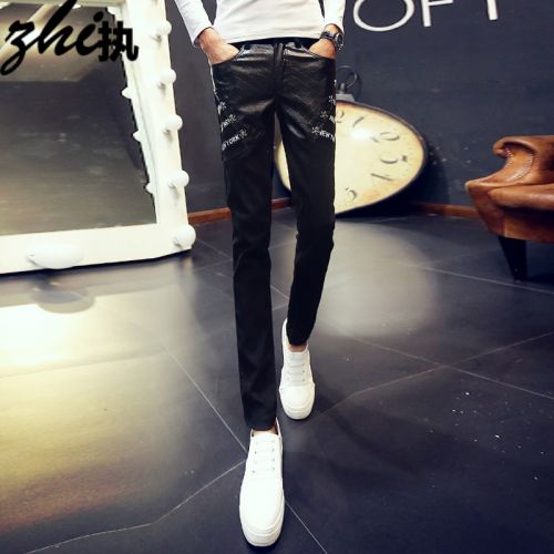 Pantalon cuir homme serré pour jeunesse PU hiver - Ref 1489453