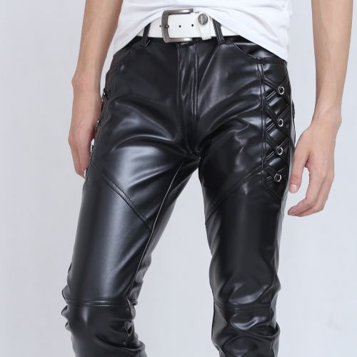 Pantalon cuir homme serré pour adolescent printemps - Ref 1489473