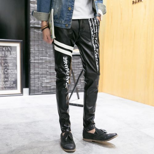 Pantalon cuir homme pantalons fuselés pour adolescent PU hiver - Ref 1489495