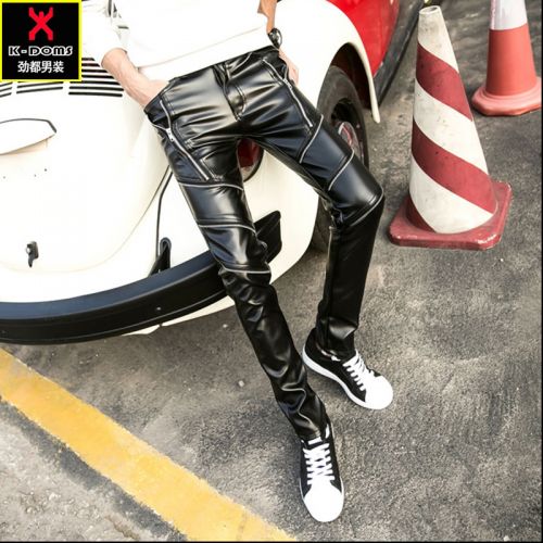 Pantalon cuir homme serré pour jeunesse automne - Ref 1489514