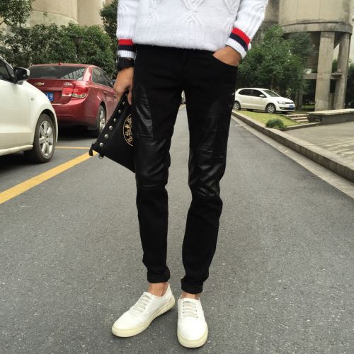 Pantalon cuir homme serré pour hiver - Ref 1489633