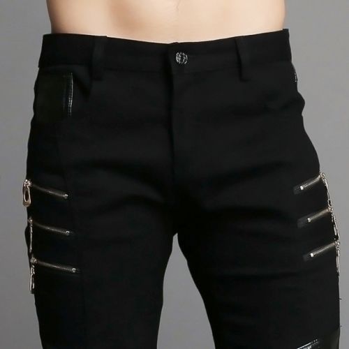 Pantalon cuir homme serré pour jeunesse automne - Ref 1489701