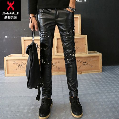 Pantalon cuir homme serré pour adolescent automne - Ref 1489725