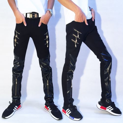 Pantalon cuir homme serré pour jeunesse PU automne - Ref 1489728