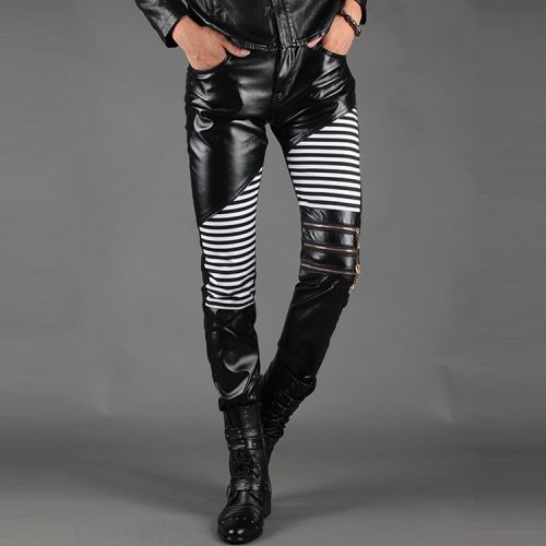 Pantalon cuir homme serré pour jeunesse automne - Ref 1489759