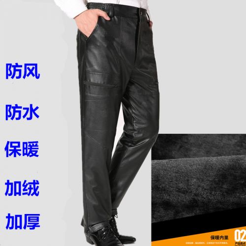 Pantalon cuir homme droit AH.DING pour hiver - Ref 1489765