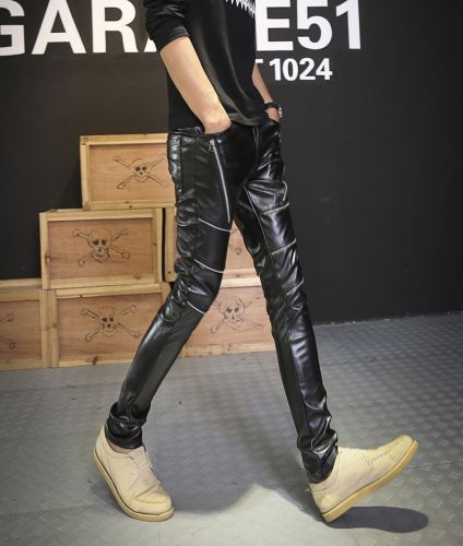 Pantalon cuir homme serré pour adolescent automne - Ref 1489808
