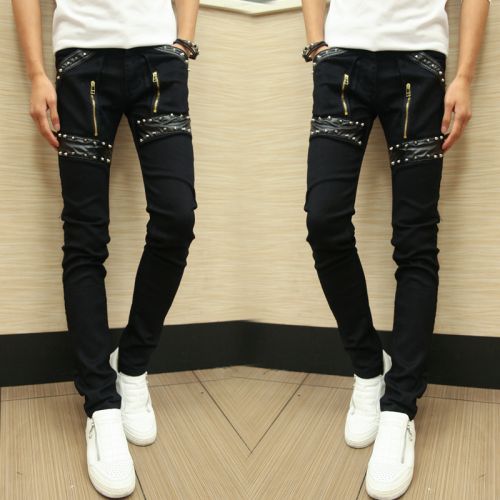 Pantalon cuir homme serré pour jeunesse automne - Ref 1489833