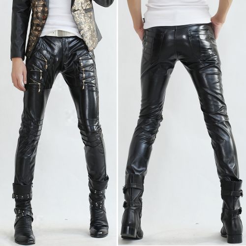 Pantalon cuir homme serré pour adolescent hiver - Ref 1489836