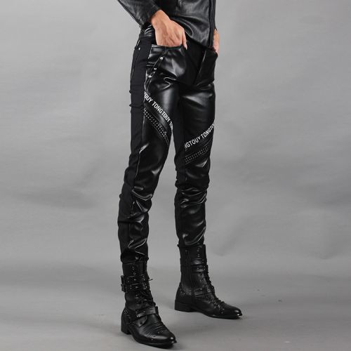 Pantalon cuir homme serré pour adolescent hiver - Ref 1489915