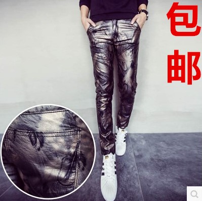 Pantalon cuir homme serré pour jeunesse automne - Ref 1489920