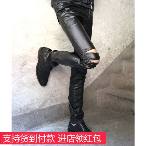 Pantalon cuir homme serré pour adolescent printemps - Ref 1489953