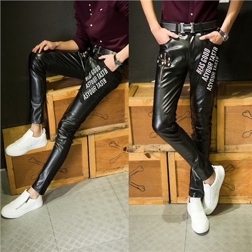 Pantalon cuir homme serré pour jeunesse automne - Ref 1489955