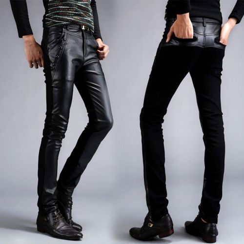 Pantalon cuir homme serré pour jeunesse automne - Ref 1489961