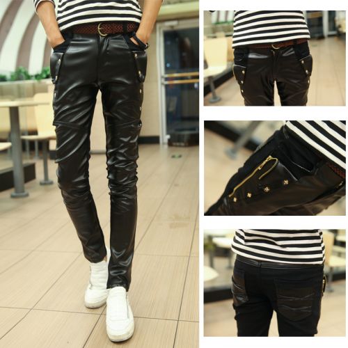 Pantalon cuir homme serré pour adolescent hiver - Ref 1489966