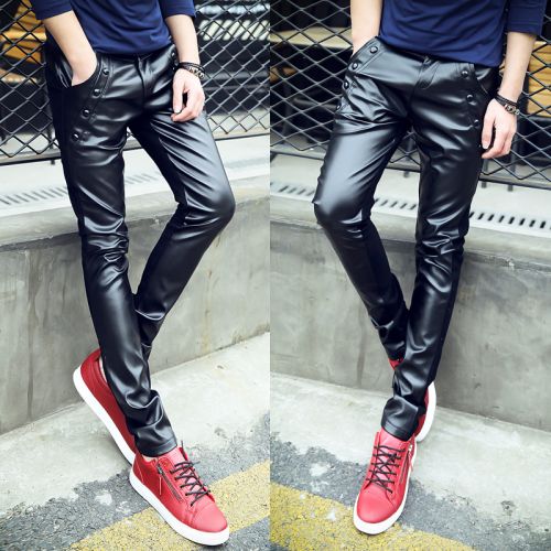 Pantalon cuir homme serré pour adolescent PU automne - Ref 1489968