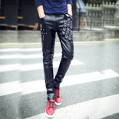 Pantalon cuir homme serré pour adolescent automne - Ref 1489976
