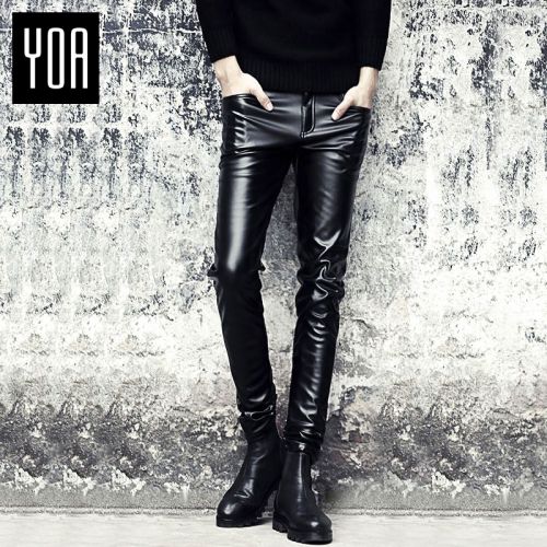 Pantalon cuir homme pantalons fuselés pour jeunesse PU automne - Ref 1490013