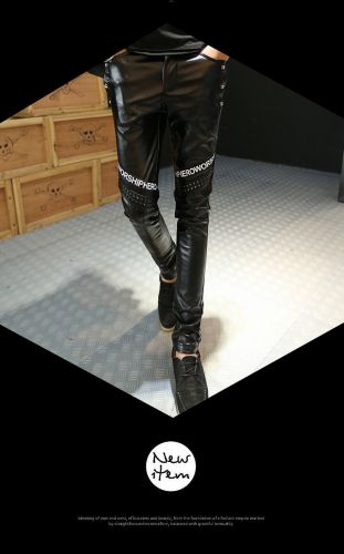 Pantalon cuir homme serré pour adolescent automne - Ref 1490032