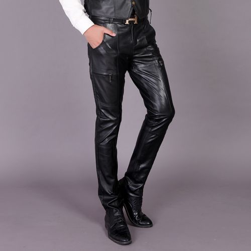 Pantalon cuir homme droit pour jeunesse Peau de mouton hiver - Ref 1490813