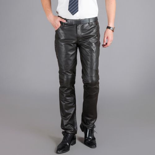 Pantalon cuir homme droit Première couche de pour hiver - Ref 1491168