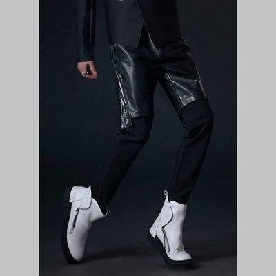 Pantalon cuir homme serré pour jeunesse printemps - Ref 1491227