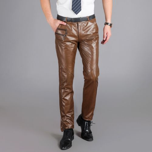Pantalon cuir homme droit Première couche de pour hiver - Ref 1491233
